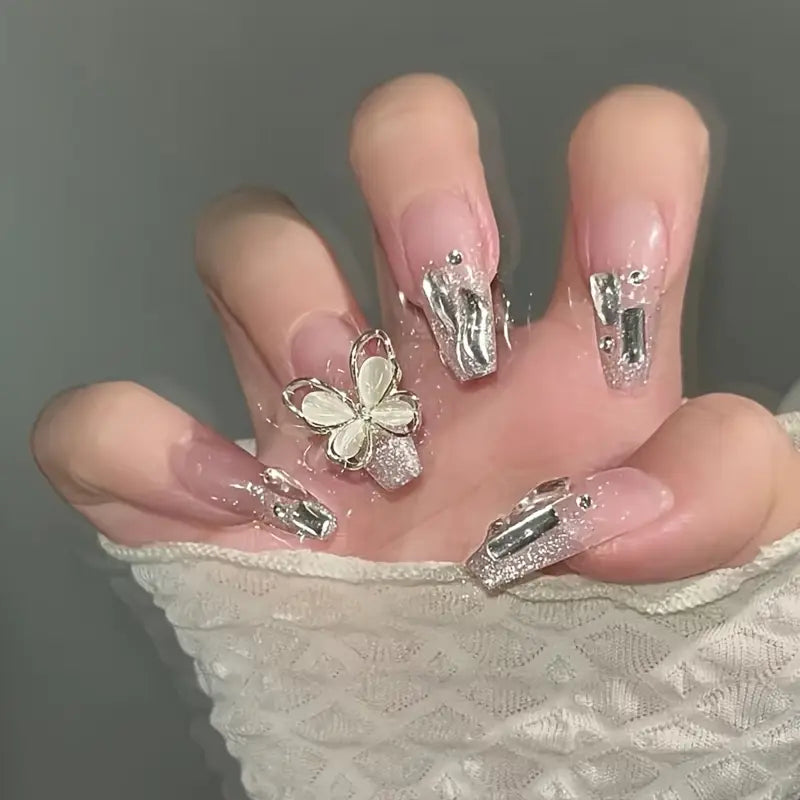 3D Butterfly and Metallic Accents