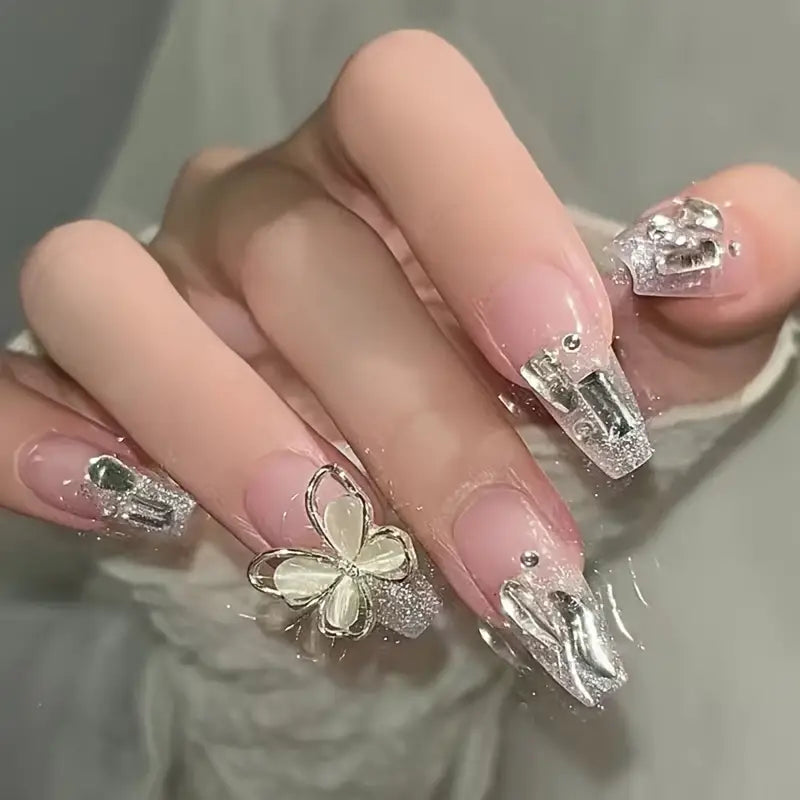 3D Butterfly and Metallic Accents