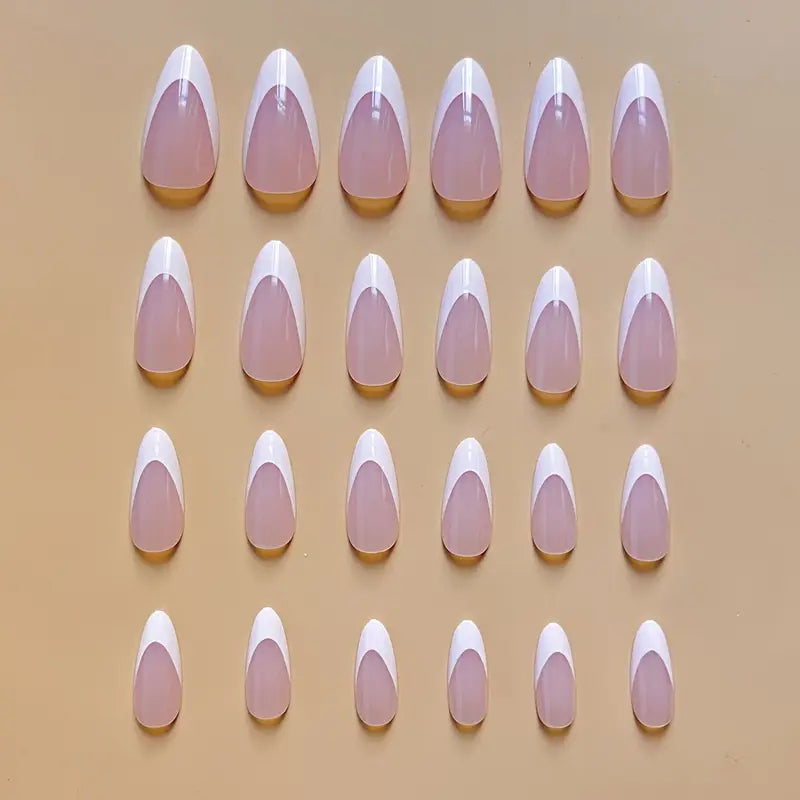 Classic French Tip Elegance with Almond Shape